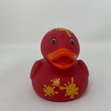 Rubber Ducky Red With Yellow Splatter
