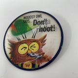 Rusty Woodsy Owl Says Give A Hoot Don’t Pollute Vari-Vue Lenticular Pin / Button