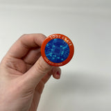 Loot Crate June 2015 Cyber Microchip Circuits Orange 1.5" Button Badge Pin