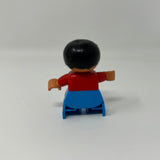 Lego Duplo Figures Kid Boy brown hair red/azure rocket