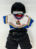 Build A Bear Hockey Uniform Padded Pants, Hockey Jersey and Helmet