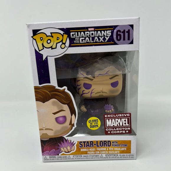 Funko Pop! Marvel Guardians Of The Galaxy Star-Lord With Power Stone GITD Marvel Collector Corps Exclusive 611