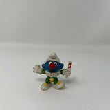 Vintage Smurf Circus Clown Red Nose Colorful  Stars Peppermint Candy 1997