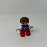 Lego Duplo Figure Kid Boy car blue/red