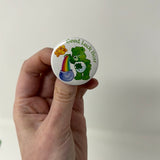 Good Luck Bear Green Care Bear American Greetings Pin Button Pinback 2001