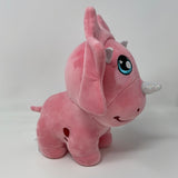 Squeezamals 3Deez Poppy the Bright Pink Triceratops 8” EUC, Foam
