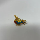 Flying Horse Gold and Blue Enamel Pin