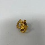 Vintage Gold Tone Elephant and 2 Horseshoes Good Luck Lapel Pin