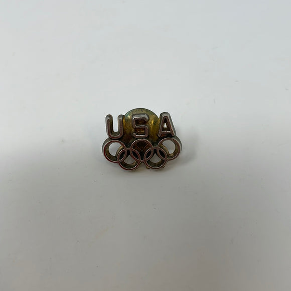 Vintage USA America Olympic Rings Gold Tone Small Lapel Pin