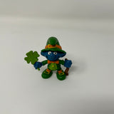 Vintage 1982 Irish Smurf Good Luck Leprechaun Green 4 Leaf Clover Peyo Schleich