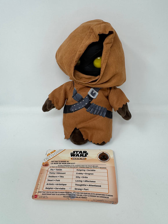 Star Wars Galactic Pals Jawa Tatooine Plush Figure in Robe 11in Tall. Mattel