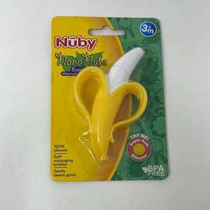 Nuby Nana Nubs Gum Massager Yellow Teething Soft Silicone Toothbrush Sore Gums