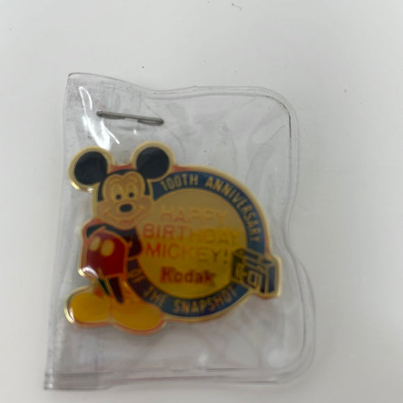 Vintage Disney Happy Birthday Mickey Kodak 100th Anniversary Snapshot Lapel Pin