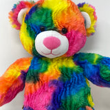 Build a Bear Tropicolor Bright Teddy Rainbow Tie Dye 17" Stuffed Animal Plush