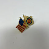 Chicago Cubs American Flag Lapel Hat Pin MLB Baseball Collectible Souvenir