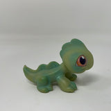 Littlest Pet Shop Retired  ~ Green  Iguana / Lizard w/Brown eyes ~ Bobble Head ~