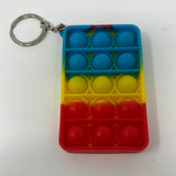 Pop It Keychain Blue, Yellow and Red Fidget Toy