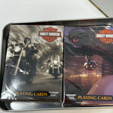 Harley Davidson Motorcycles 2 SEALED Playing Card Decks with Collector Tin 2002