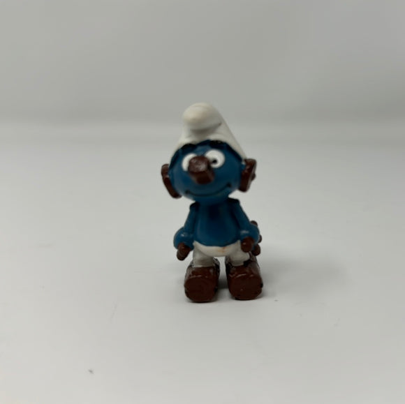 Smurfs wooden smurf Rare Vintage Figure PVC Toy Figurine 1982 Peyo