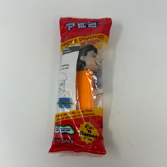 Sealed Vintage PEZ Candy Dispenser Peanuts Lucy with a Orange Body Footed Vintage