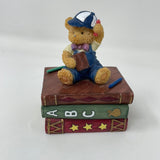 Teddy Bear On Books Trinket Box
