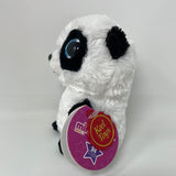 Keel -  Mini Motsu Noodles The Panda Black & White Soft Plush Beanie Toy -12 Cm