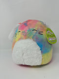 Squishmallows Candy Rainbow Tie Dye Bunny Plush 8" Furry Belly