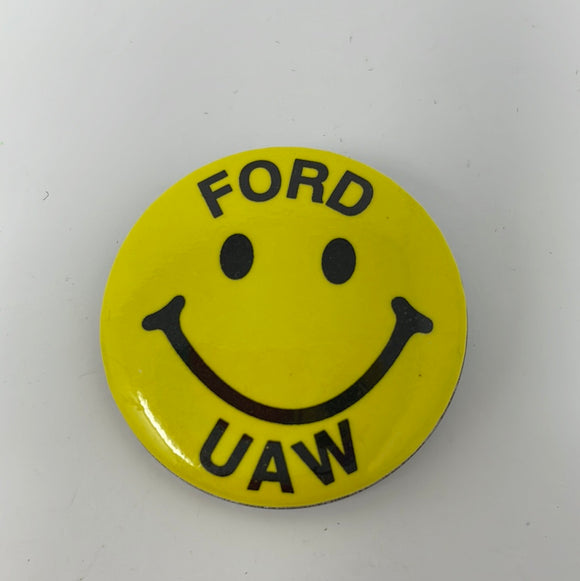 Vintage Smiley Face Ford UAW Pin