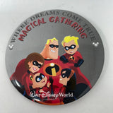 WDW Disney Incredibles Magical Gathering Button Pin - Where Dreams Come True