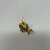 Flying Horse Gold and Blue Enamel Pin