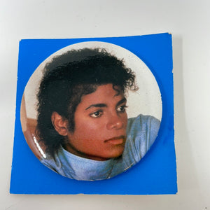 Original 1984 Michael Jackson King of Pop Photo Promo Pinback Button - Official