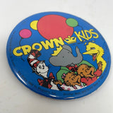 Vintage Crown Kids Dr Seuss Babar Big Bird Pin-back Button Lapel Pin
