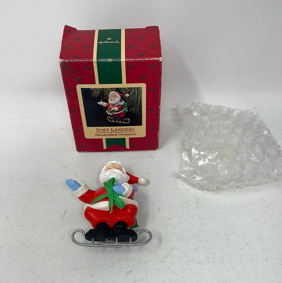 Hallmark Keepsake Ornament Soft Landing Santa Ice Skating 1988