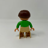 Lego Duplo Figure Woman Zoo Keeper brown hair green/beige