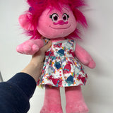 Build A Bear Trolls Princess Poppy Stuffed Doll 23" Plush BABW Pink