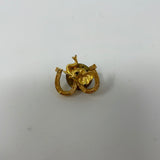 Vintage Gold Tone Elephant and 2 Horseshoes Good Luck Lapel Pin