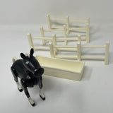 Fisher Price Little People Vintage 915/993 Castle Farm BLACK HORSE Hong Kong With Fence