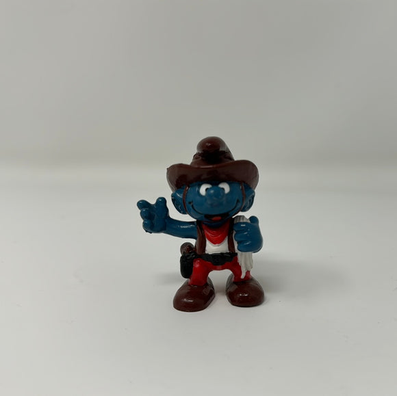 Cowboy Smurf 2-inch Plastic Figurine Cow Boy Rodeo Figure Ranch Hand