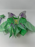 Build A Bear Workshop Disney Green Tinkerbell Fairy Costume Dress with Wings & Wand Outfit