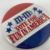 M&M’s Chocolate Candies Vote For Fun In America Pin
