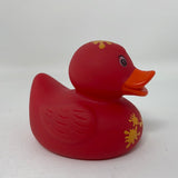 Rubber Ducky Red With Yellow Splatter