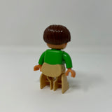 Lego Duplo Figure Woman Zoo Keeper brown hair green/beige