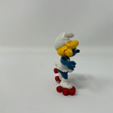 Smurfs 20126 Rollerskates Smurfette Vintage Smurf Figure PVC Toy Figurine 80s
