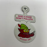 VINTAGE GIVE A HOOT! DON'T POLLUTE POCKET PIN BACK