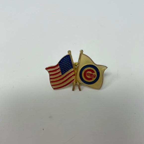 Chicago Cubs American Flag Lapel Hat Pin MLB Baseball Collectible Souvenir