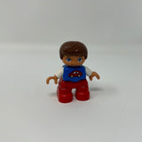 Lego Duplo Figure Kid Boy car blue/red
