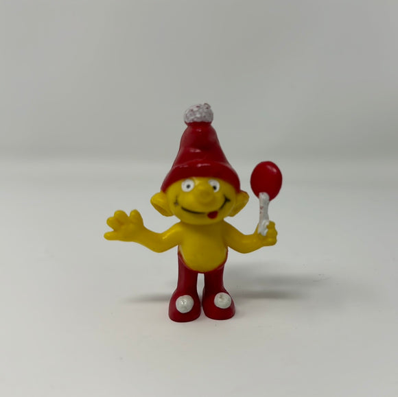 1978 EMPIRE GNOME FAMILY RED & YELLOW PVC LOLLIPOP SMURF 2.5