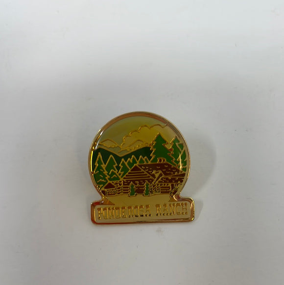 Vintage Ponderosa Ranch Enamel Pin Incline Village NV Travel Souvenir Cartwright