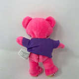 Build a Bear Smallfry Pink Teddy Bear Plush Purple Shirt Rainbow Hearts