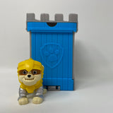 Paw Patrol Rescue Knights Rubble Mini Figure 1.75" with Plastic Castle